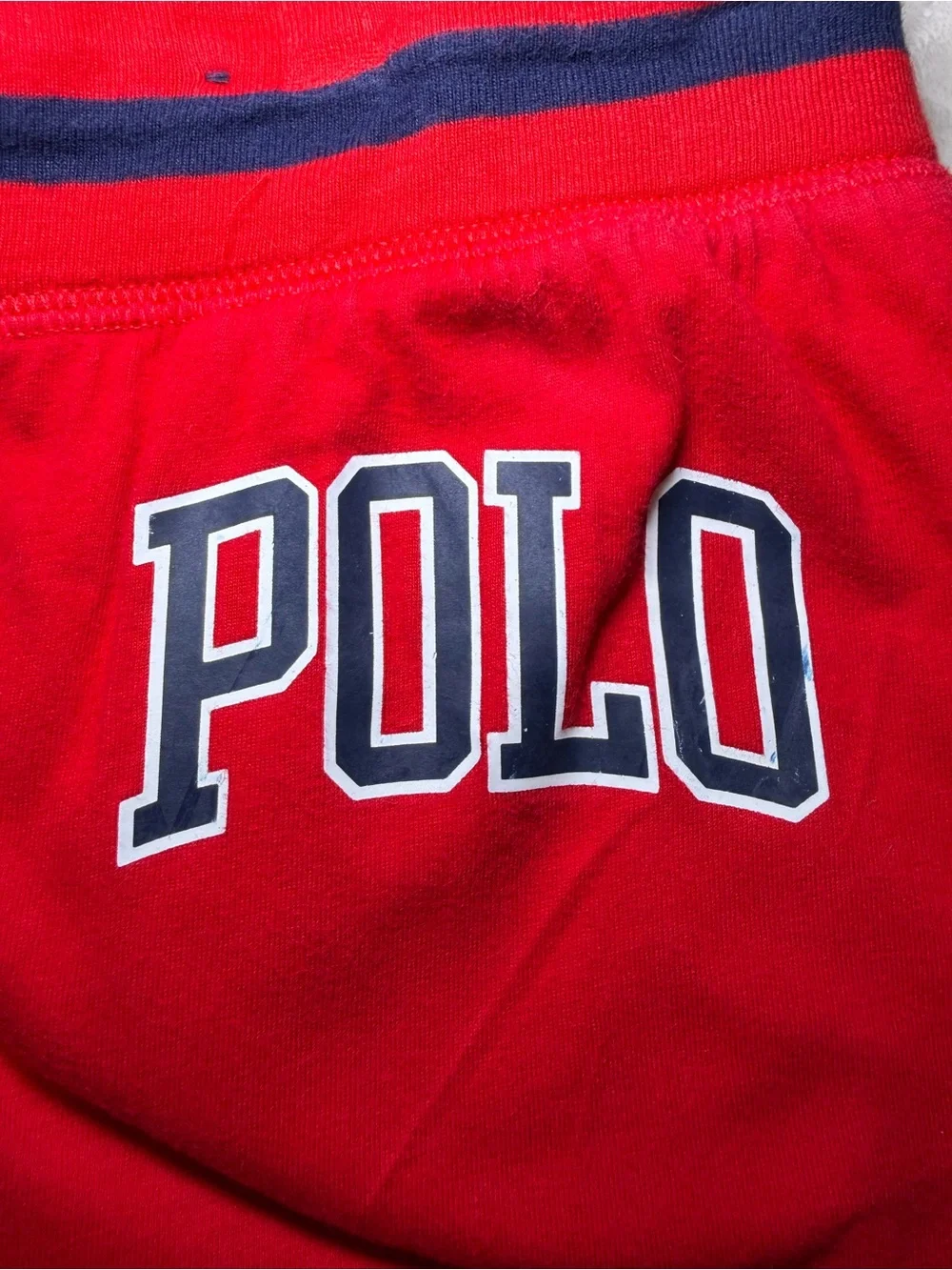 Polo by Ralph Lauren Boys Red Jogger Pants with Contrast Waistband